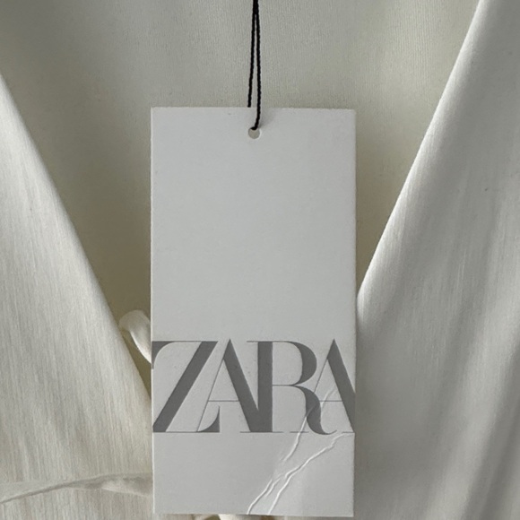 Zara Cream Tie-Front Blouse - Picture 3 of 3